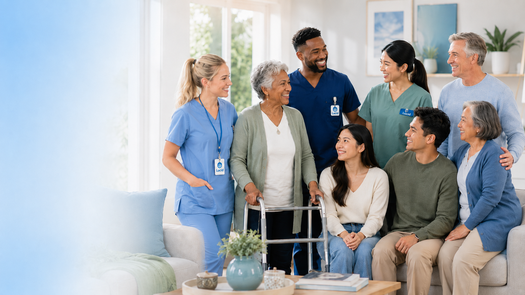 Caregiver supporting an older adult at home